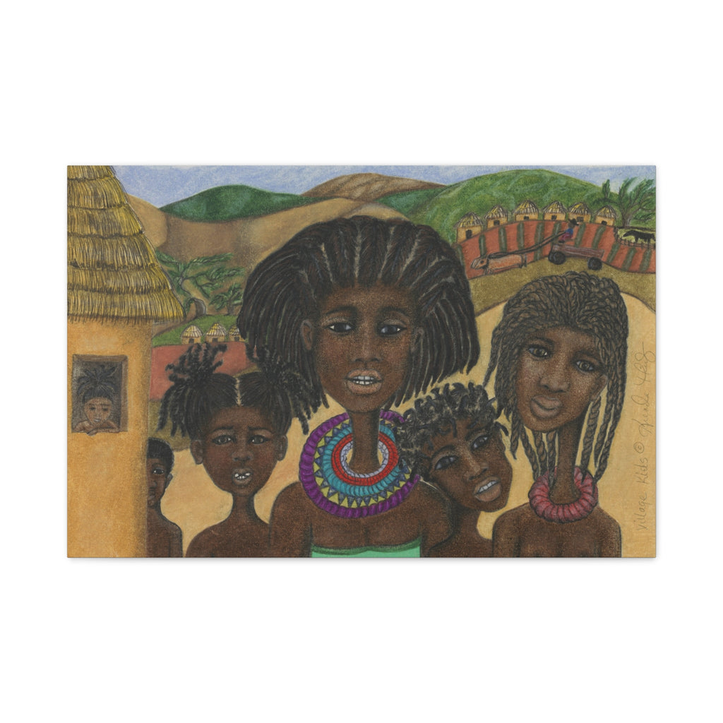 Village Kids - Matte Canvas limited Edition Giclee