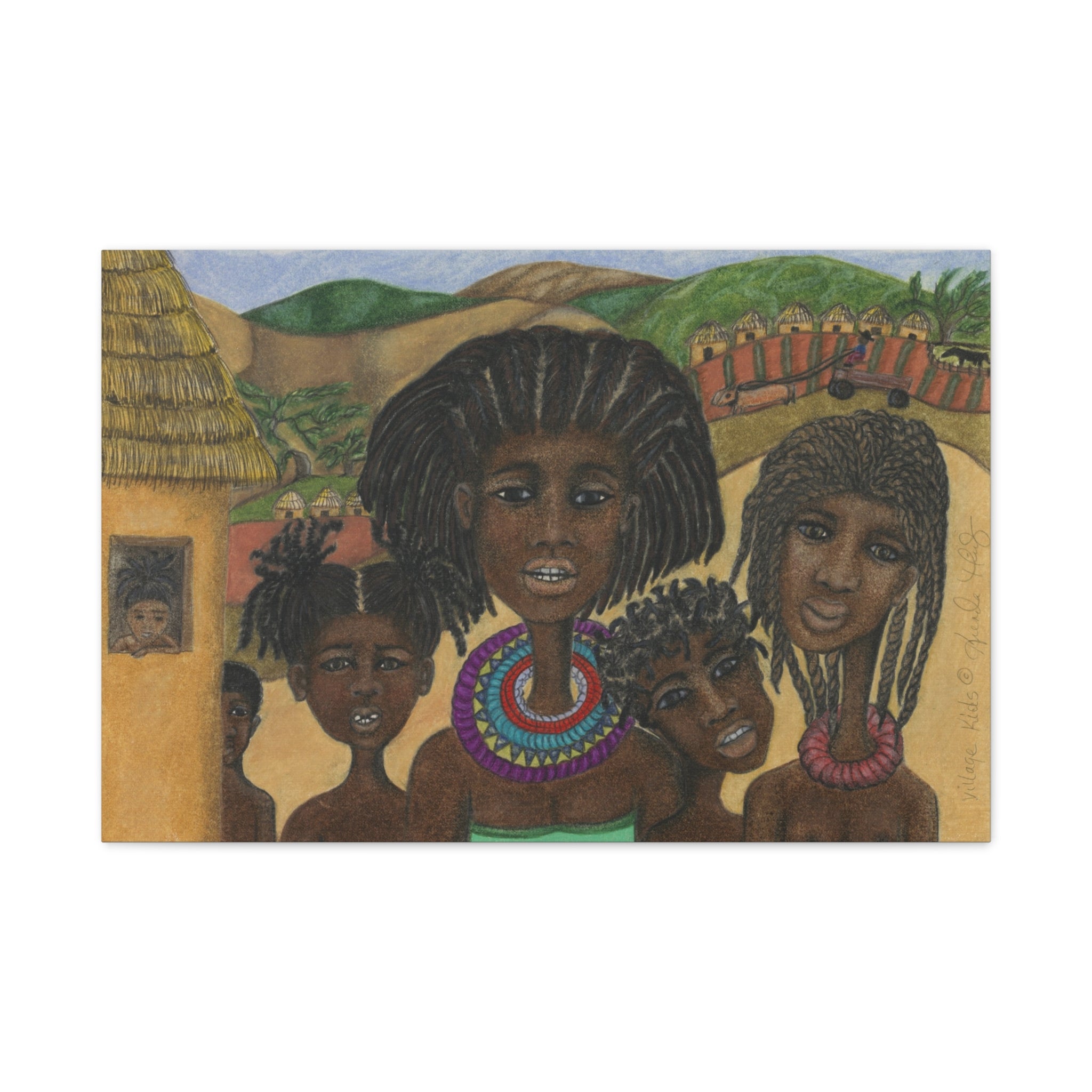 Village Kids - Matte Canvas limited Edition Giclee