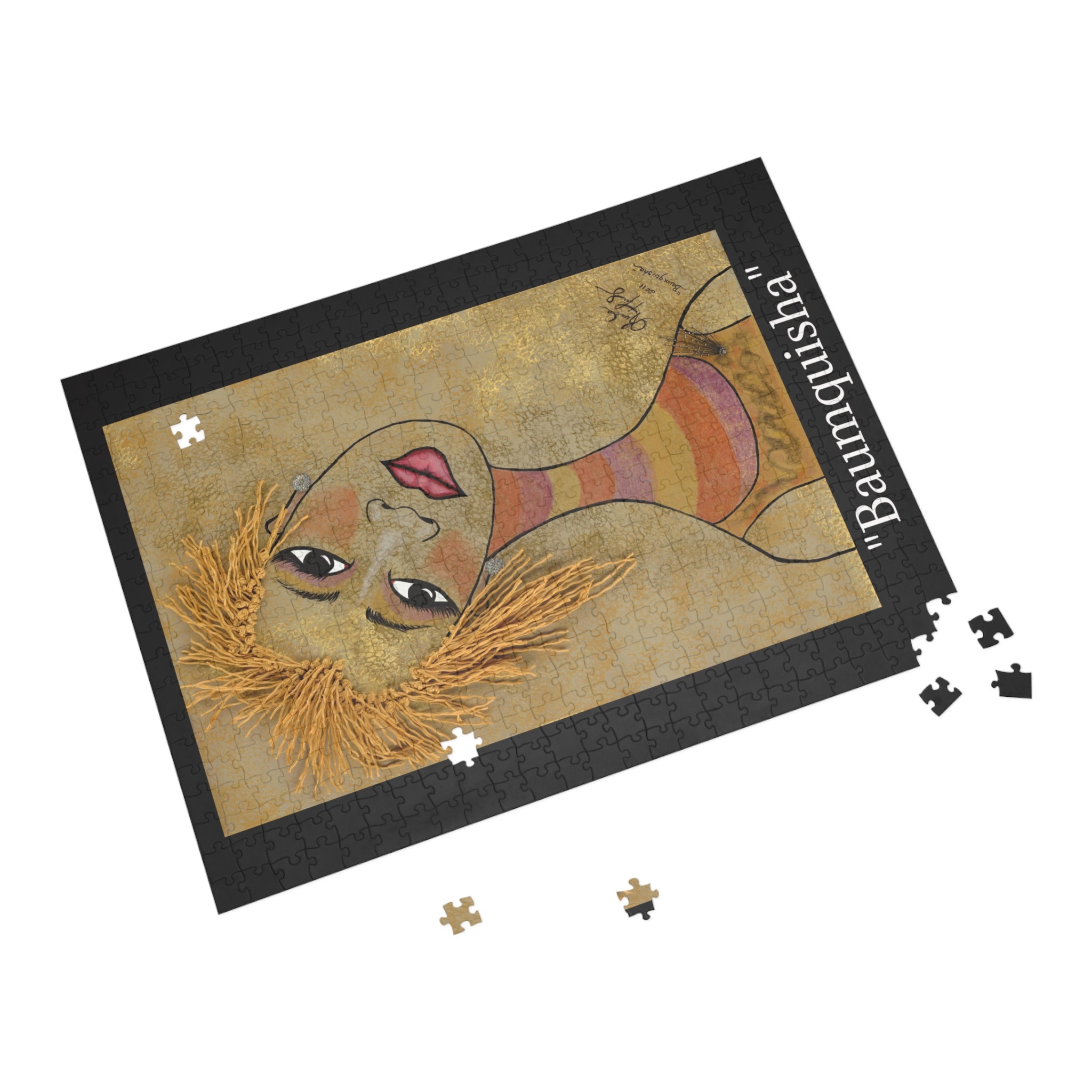 Baumquisha Portrait Puzzle — Artistic Female Face Jigsaw (96/252/500/1000-Piece)