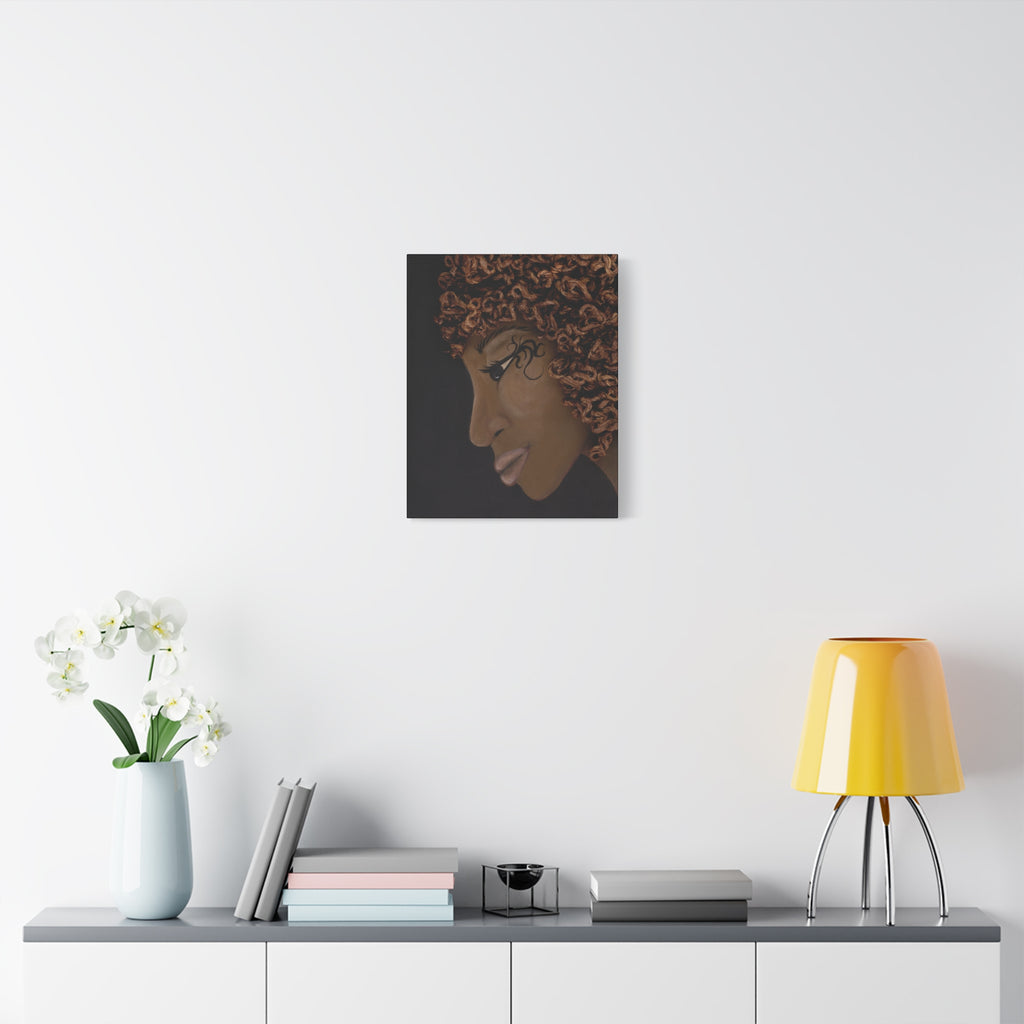 More Heads are Better Than One - G - Brown Curly Hair Matte Stretched Wall Art