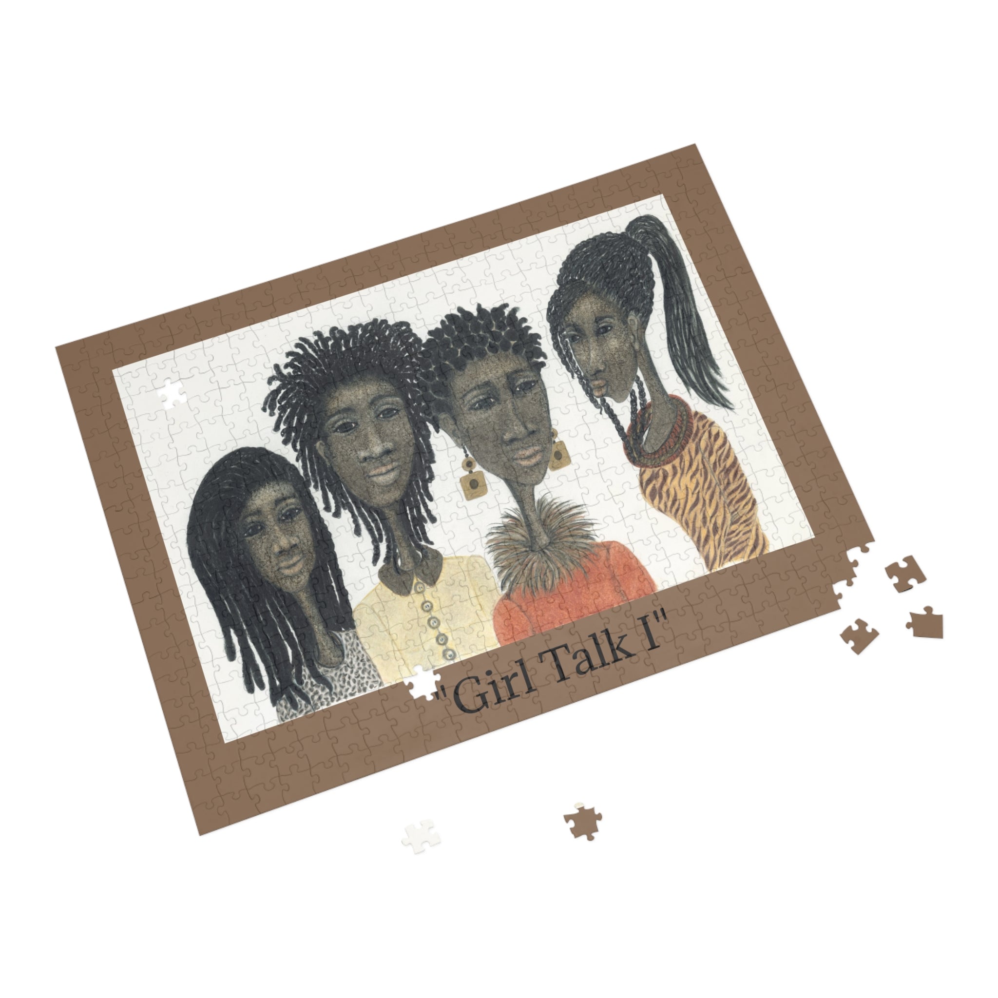 Girl Talk I Puzzle — African American Women Art Jigsaw (96/252/500/1000 pcs)