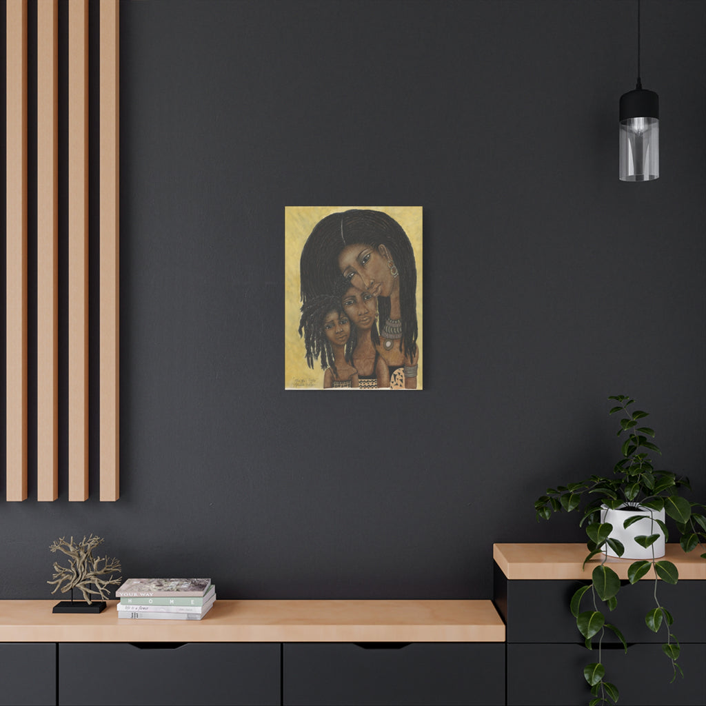 "Mama's Girls" Minimalist Stretched Matte Canvas