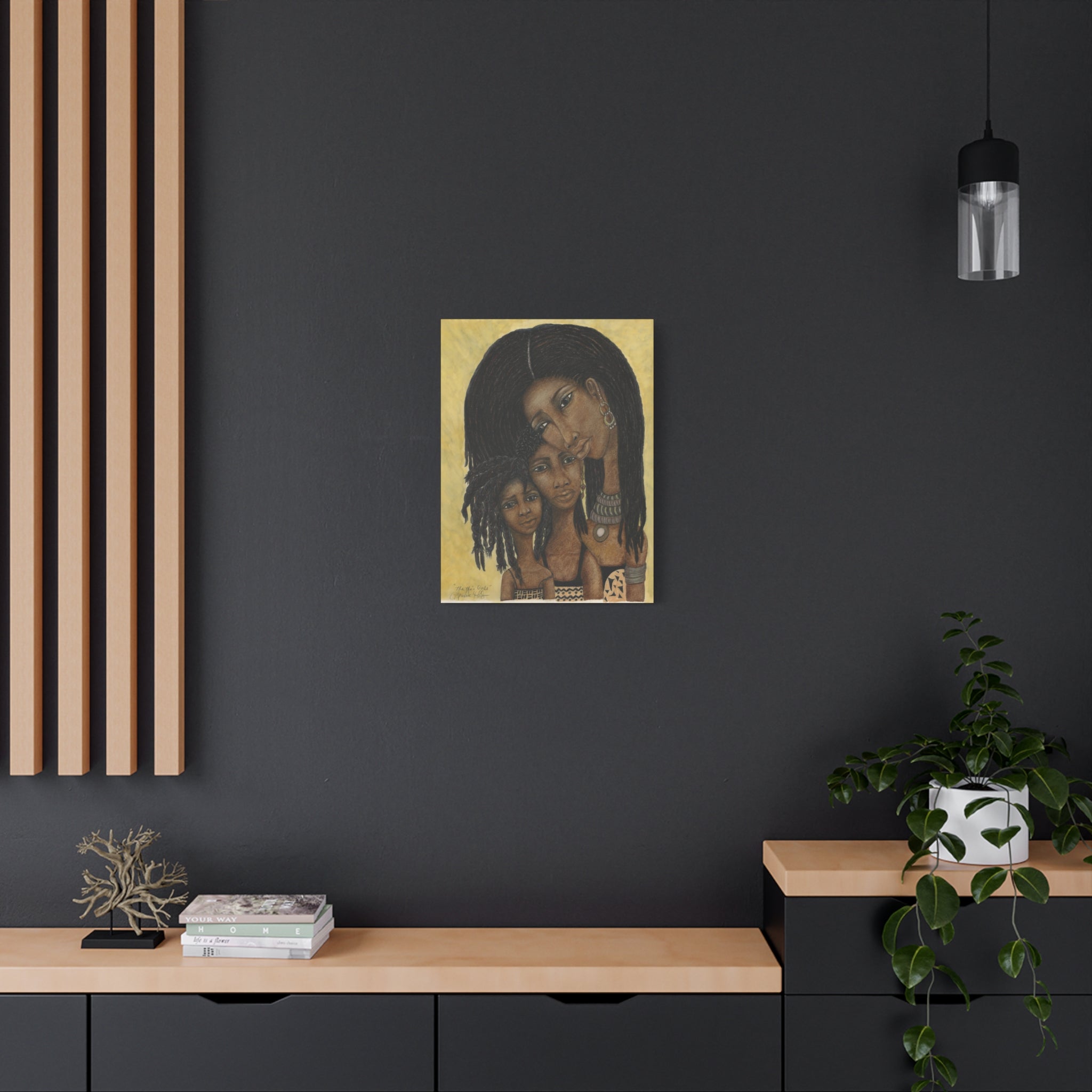 "Mama's Girls" Minimalist Stretched Matte Canvas