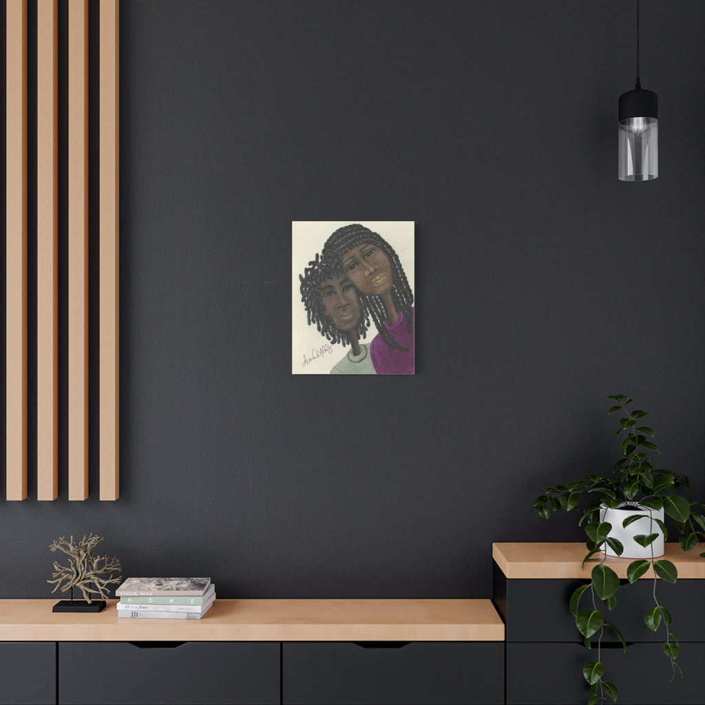 Girlfriends Portrait Matte Canvas Print