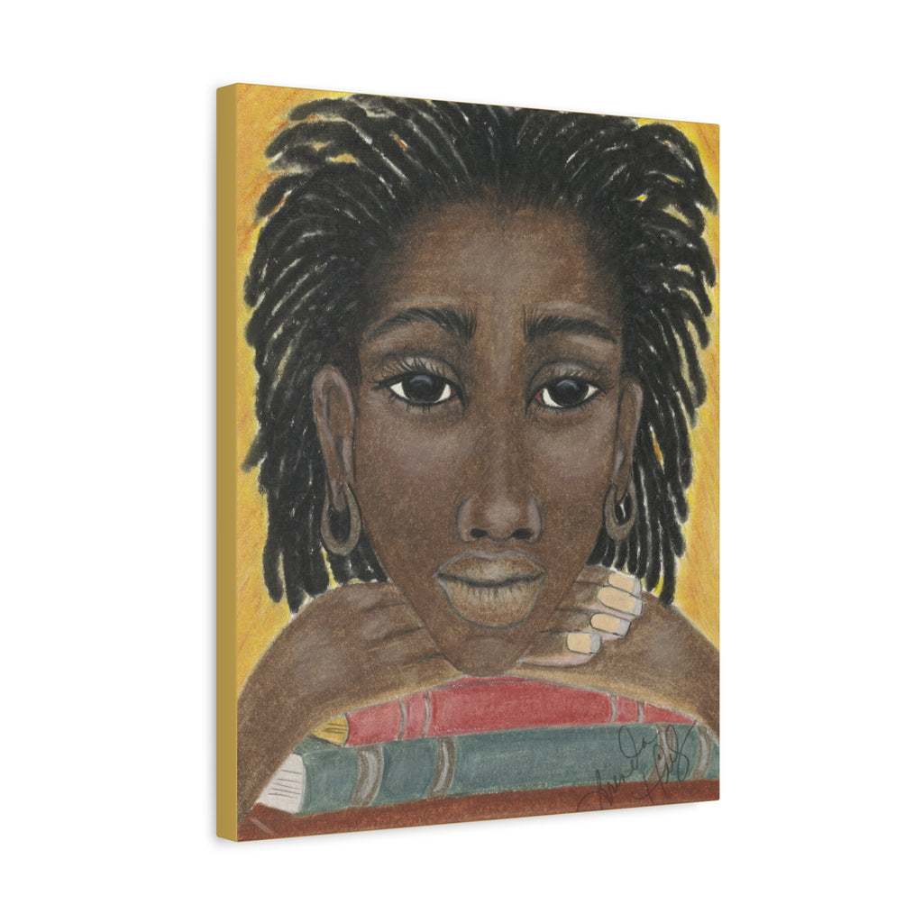 Bookworm - Matte Stretched Canvas Portrait