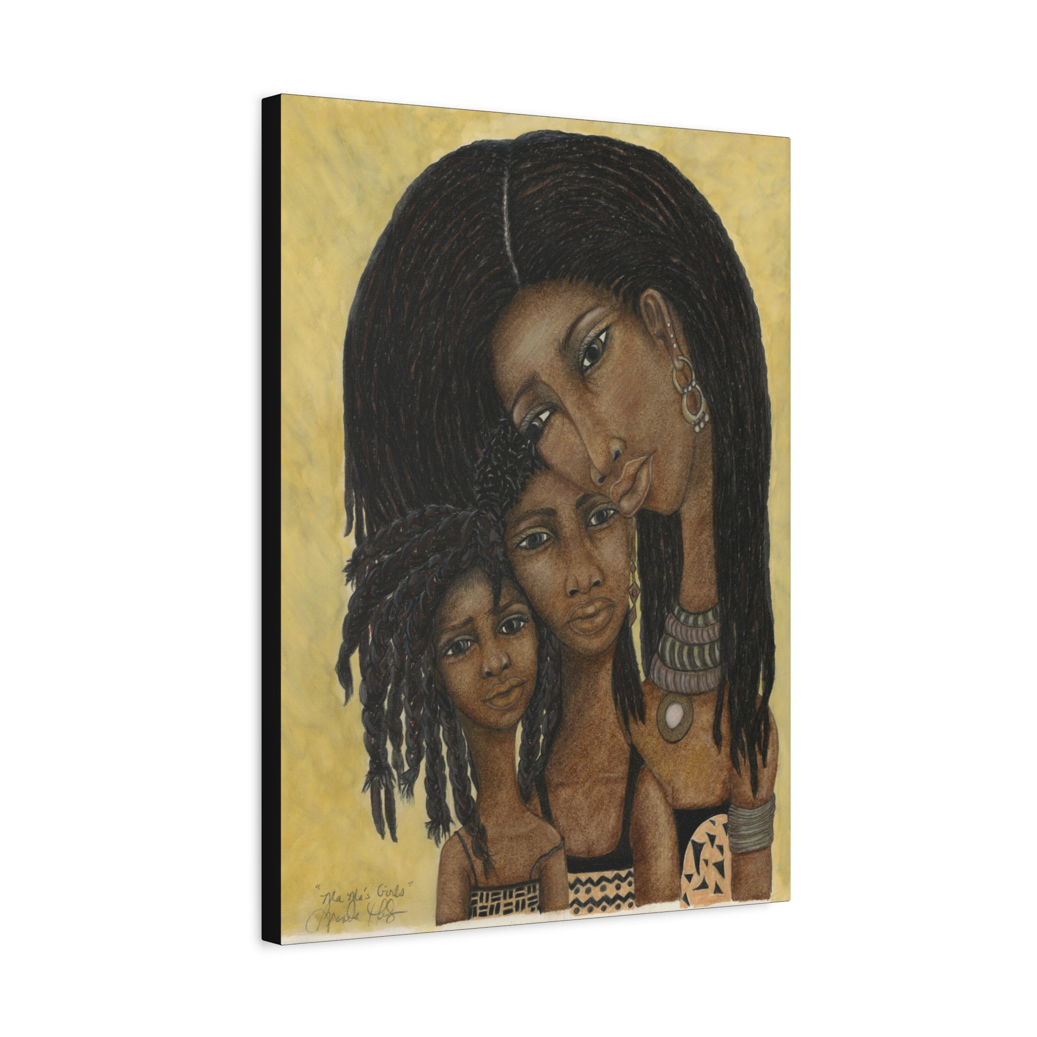 "Mama's Girls" Minimalist Stretched Matte Canvas