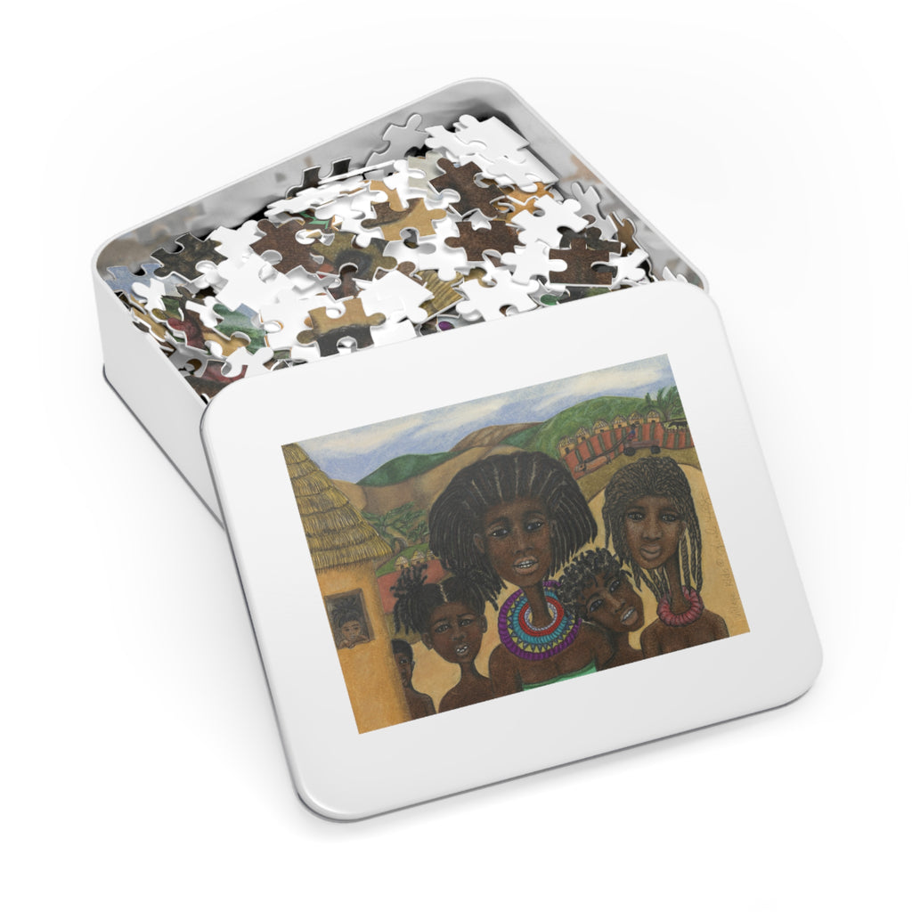 Village Kids Play Jigsaw Puzzle with Tin 2000 pieces 40x28