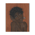 Brown-Skinned Woman Portrait Canvas – Afro Natural Art Matte Stretched Print