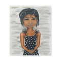 Girl in Black Dress With White Dots