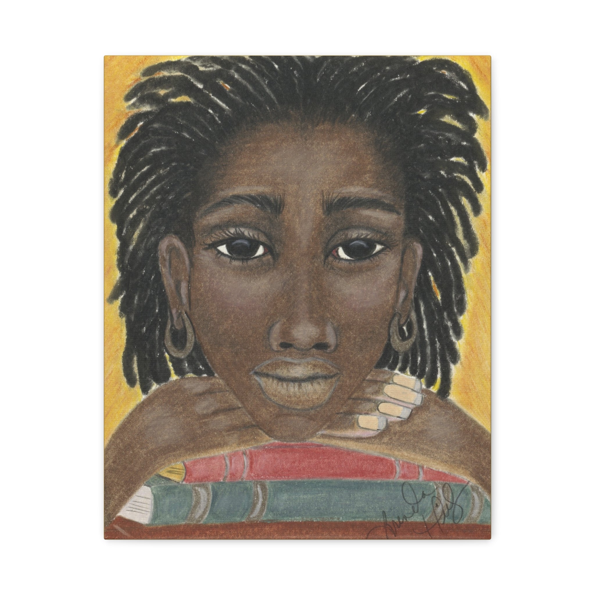 Bookworm - Matte Stretched Canvas Portrait