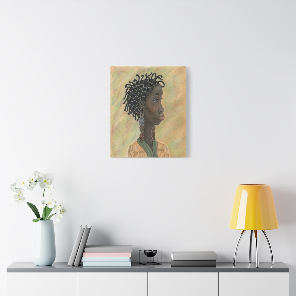 Chocolate Princess— Elegant Woman Profile Matte Stretched 1.25"
