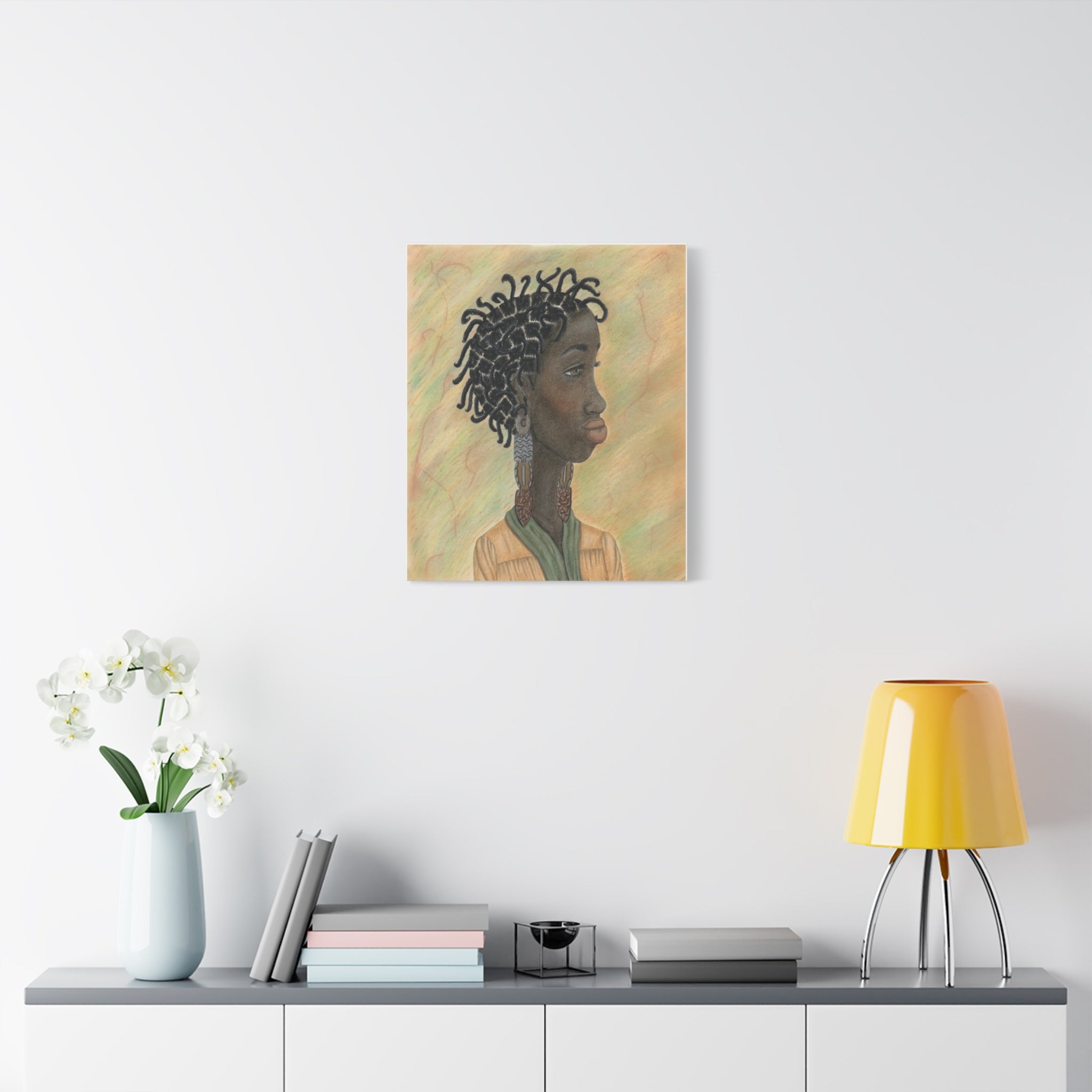 Chocolate Princess— Elegant Woman Profile Matte Stretched 1.25"