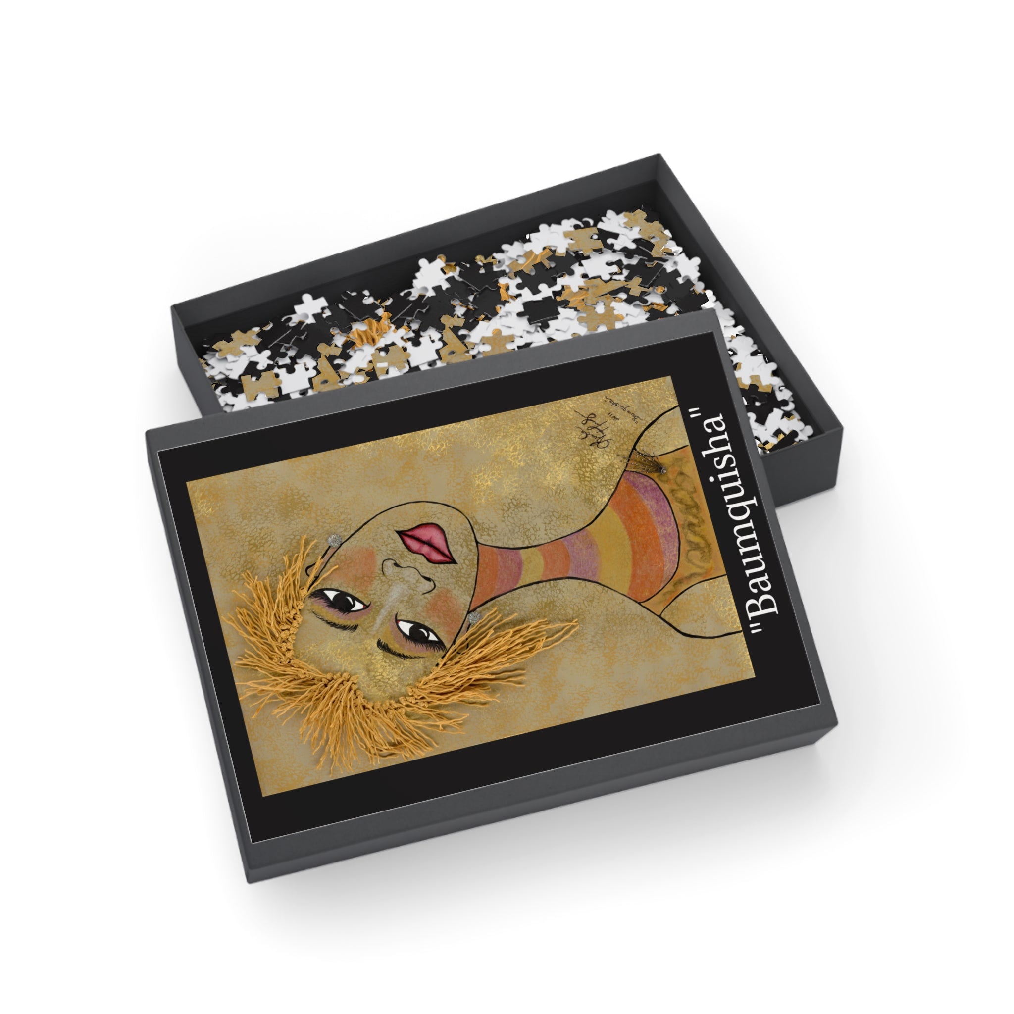 Baumquisha Portrait Puzzle — Artistic Female Face Jigsaw (96/252/500/1000-Piece)