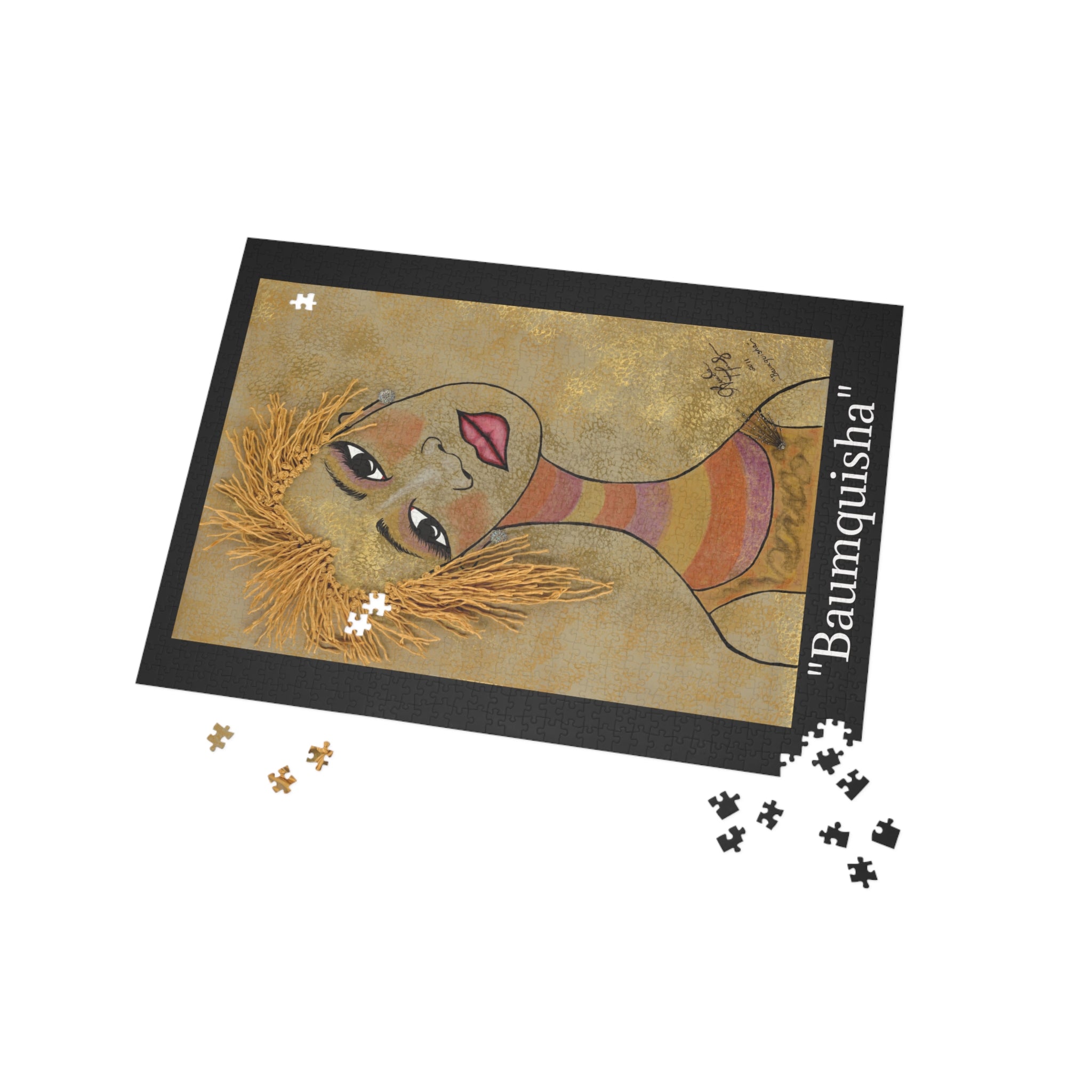 Baumquisha Portrait Puzzle — Artistic Female Face Jigsaw (96/252/500/1000-Piece)