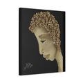 Sweet LaVera - Elegant Profile Portrait Canvas - Black Woman with Pearl Necklace Matte Stretched Art