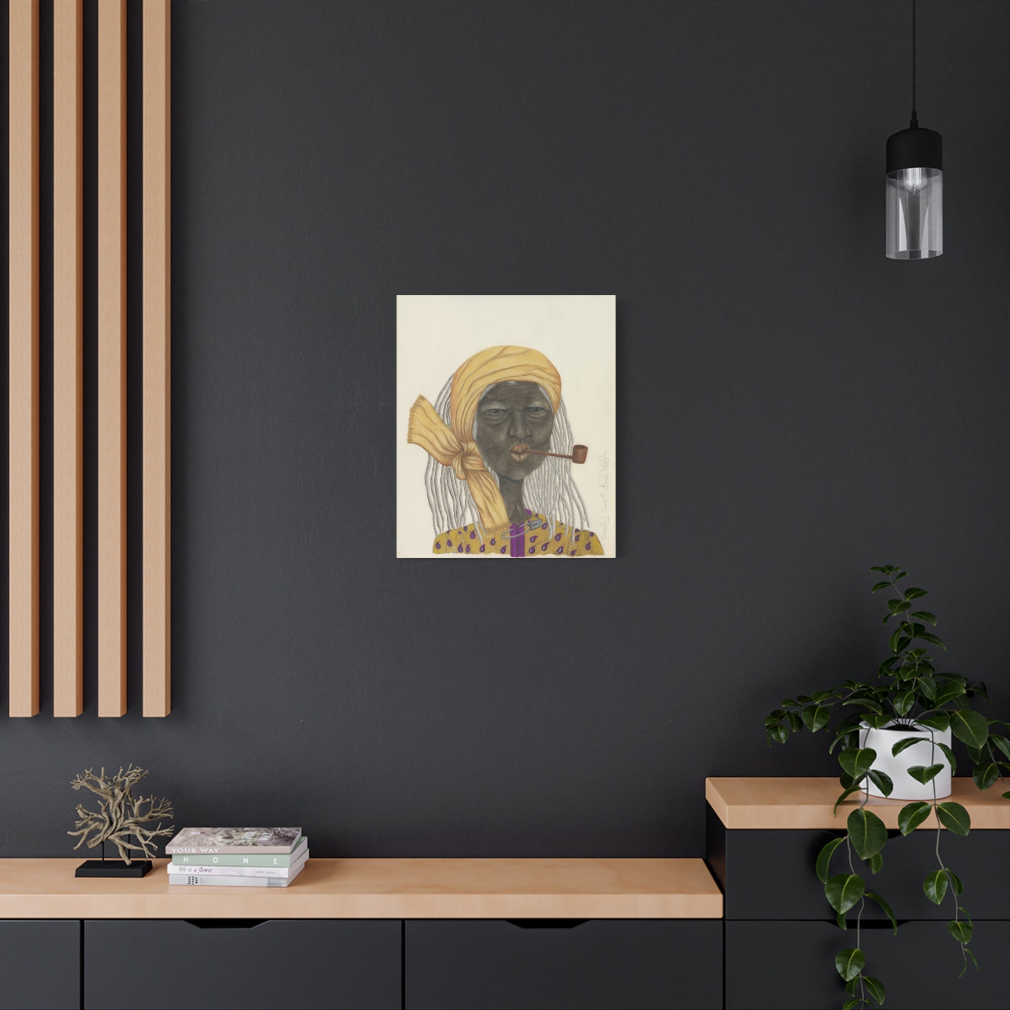 "GRANDMA'S SMOKE" Minimalist Matte Stretched Canvas