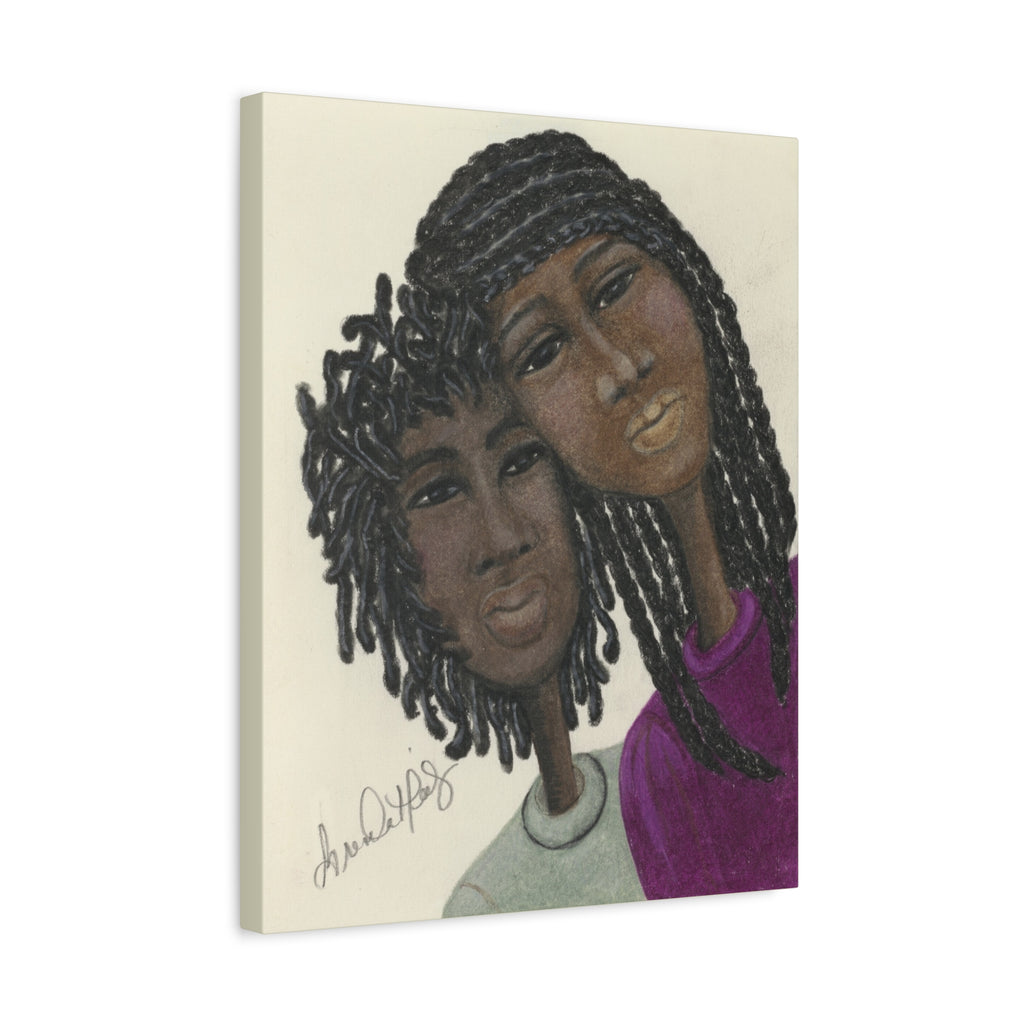 Girlfriends Portrait Matte Canvas Print