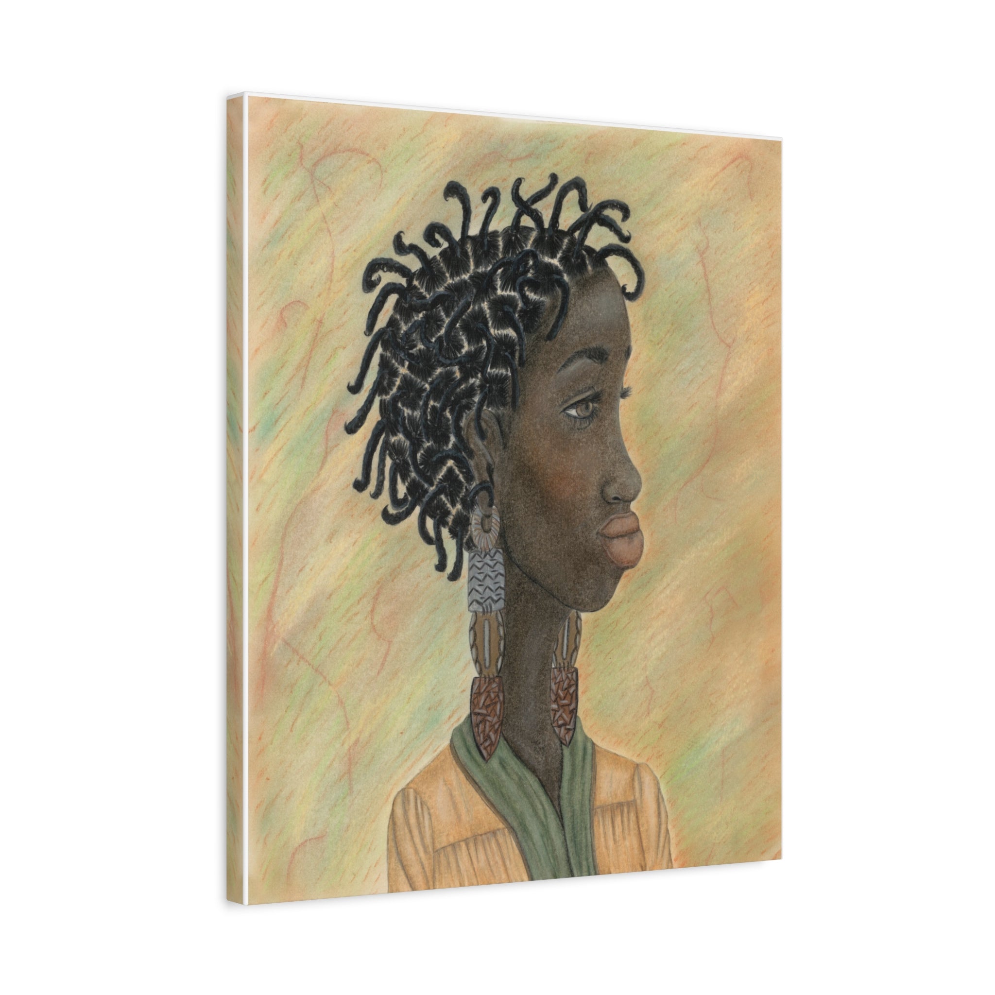 Chocolate Princess— Elegant Woman Profile Matte Stretched 1.25"