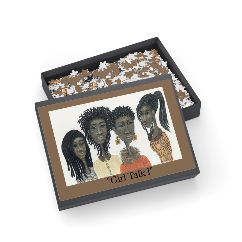 Girl Talk I Puzzle — African American Women Art Jigsaw (96/252/500/1000 pcs)
