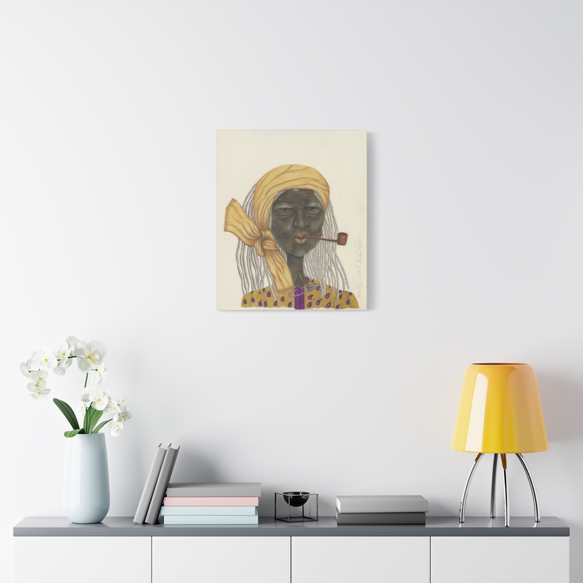 "GRANDMA'S SMOKE" Minimalist Matte Stretched Canvas