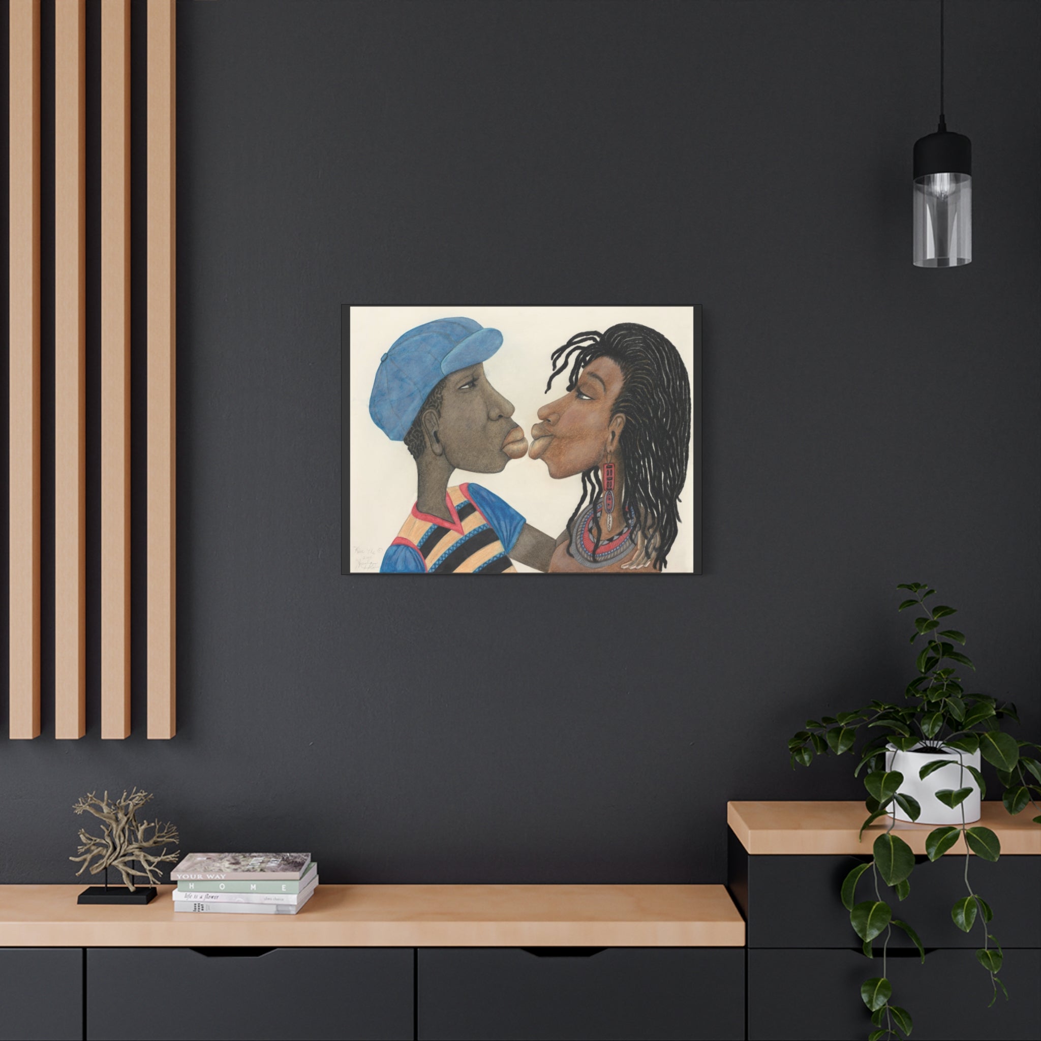 Kiss Me – Afrocentric Love Wall Decor