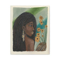 Daisie — Woman with Dreadlocks & Flowers Matte Stretched Wall Art