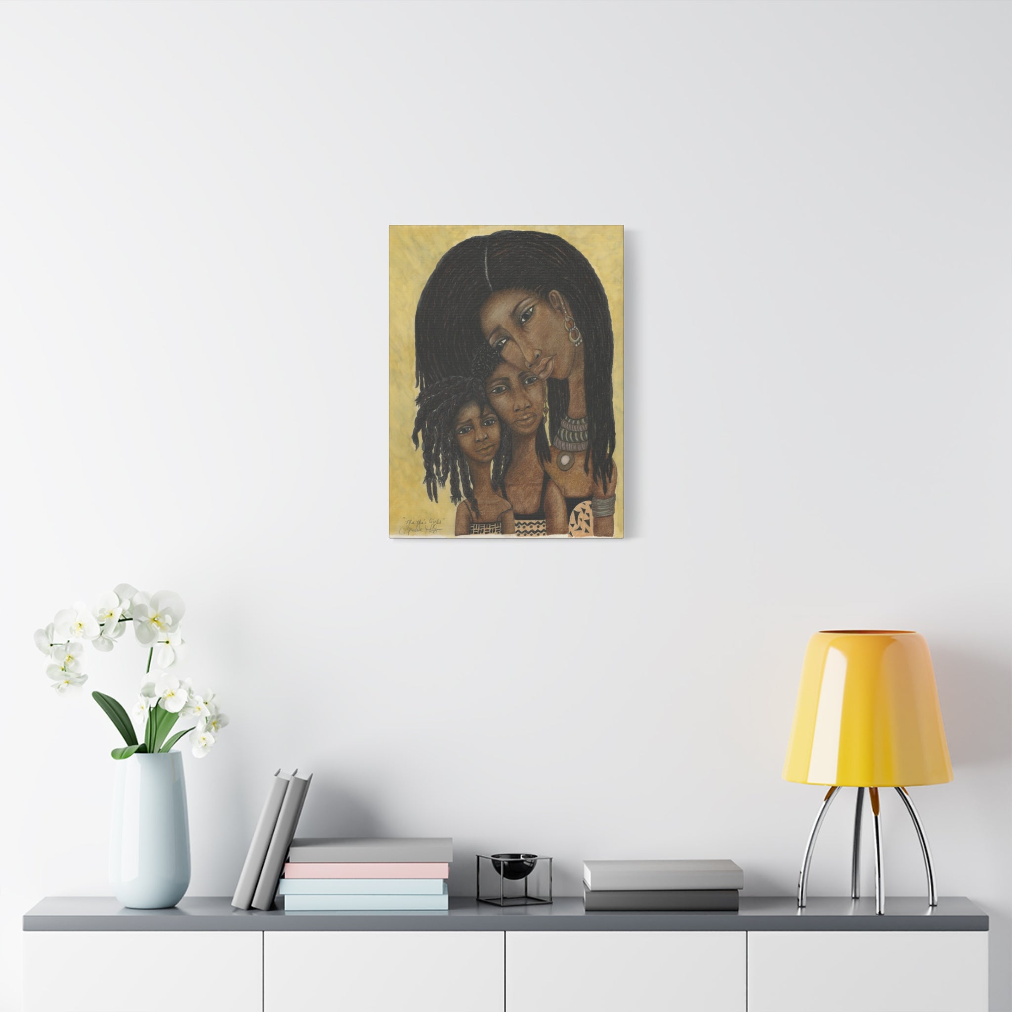 "Mama's Girls" Minimalist Stretched Matte Canvas