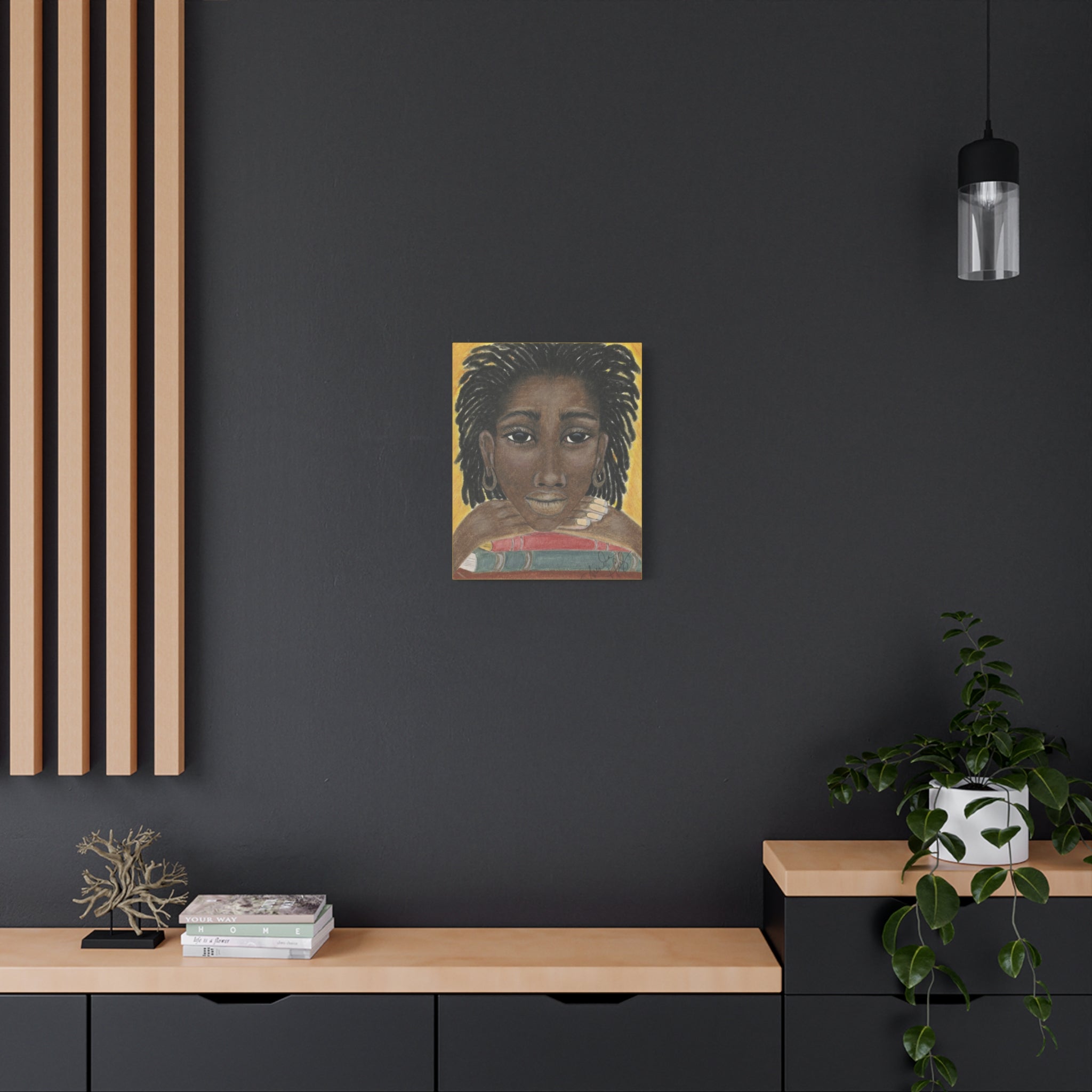 Bookworm - Matte Stretched Canvas Portrait