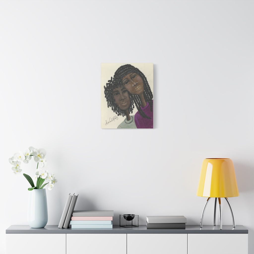 Girlfriends Portrait Matte Canvas Print